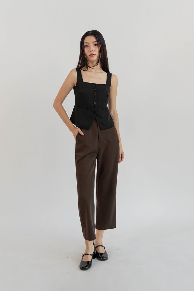 GINE CROPPED PANTS WALNUT