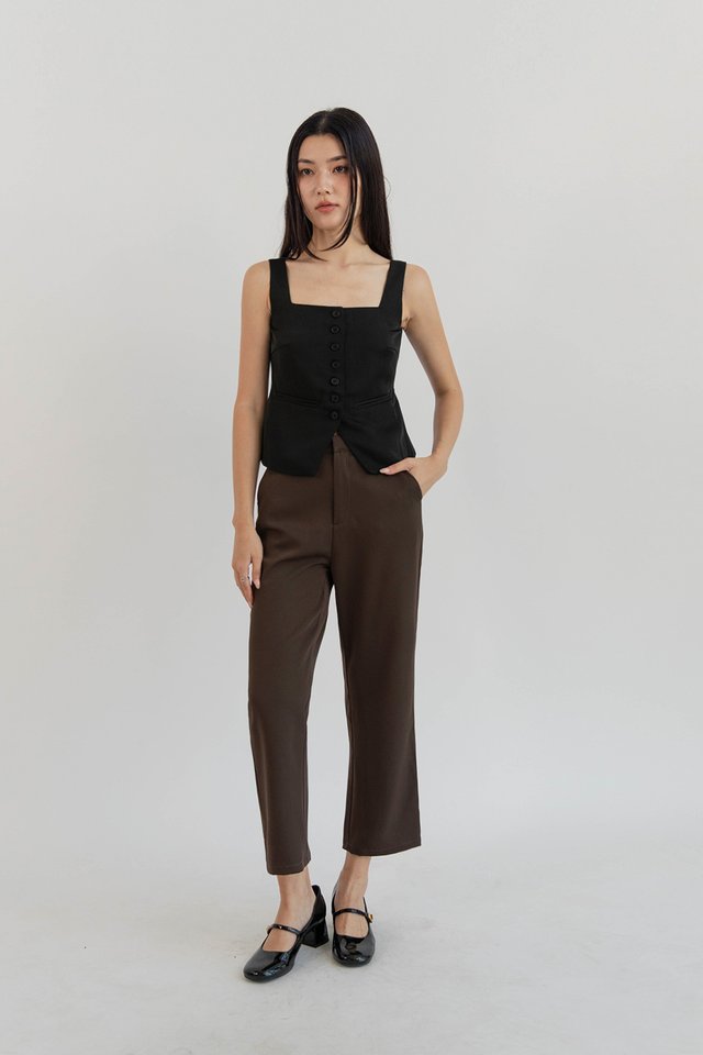 GINE CROPPED PANTS WALNUT
