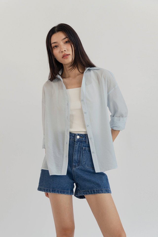 JULES SEMI SHEER SHIRT LIGHT BLUE