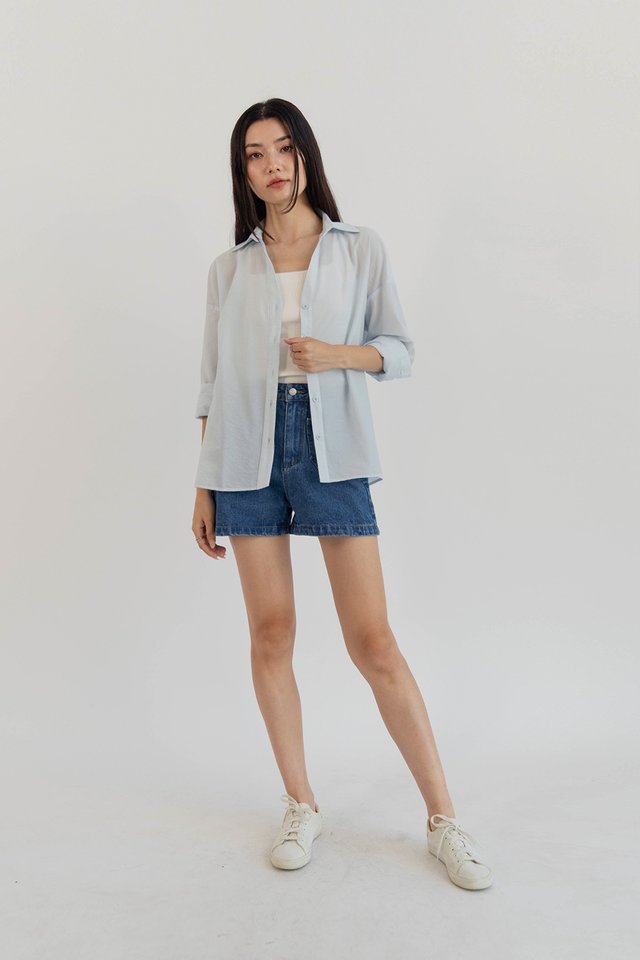 JULES SEMI SHEER SHIRT LIGHT BLUE