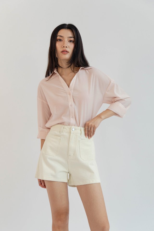 JULES SEMI SHEER SHIRT LIGHT PINK