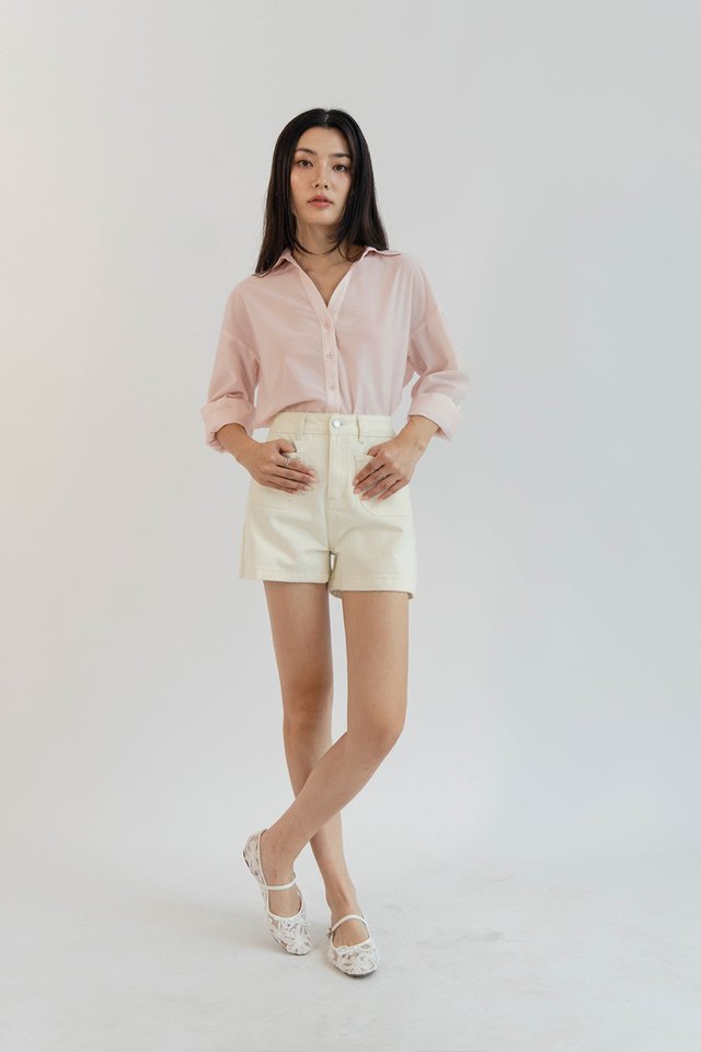 JULES SEMI SHEER SHIRT LIGHT PINK