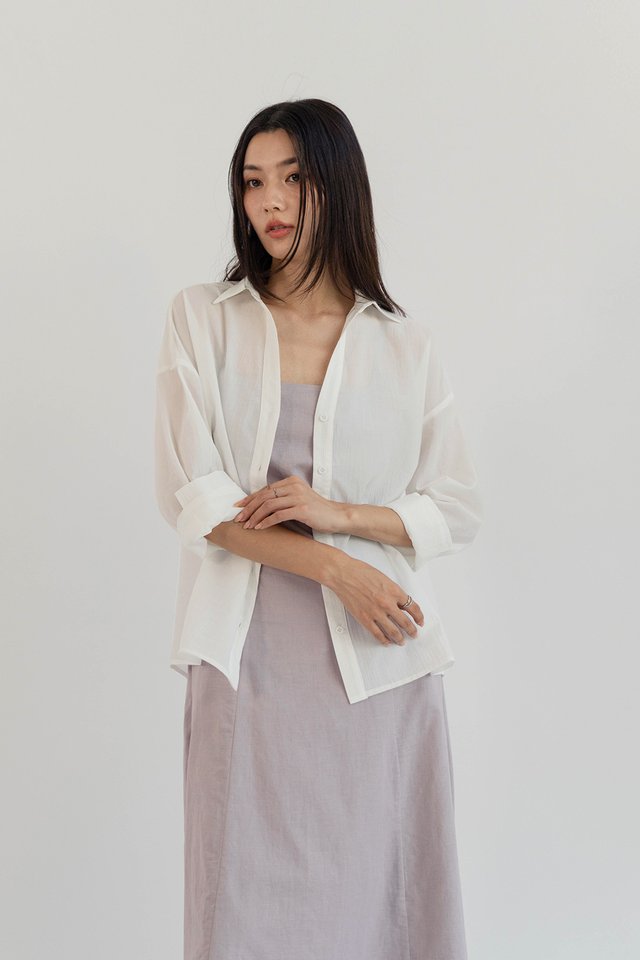 JULES SEMI SHEER SHIRT WHITE