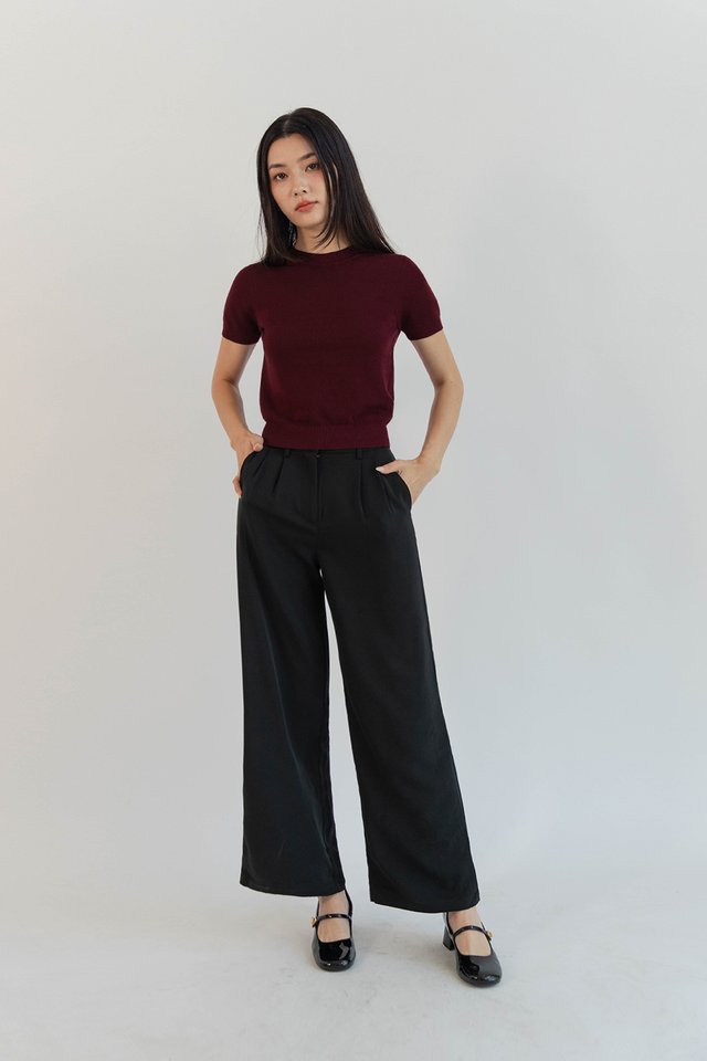 LANDON PALAZZO PANTS (REGULAR) BLACK
