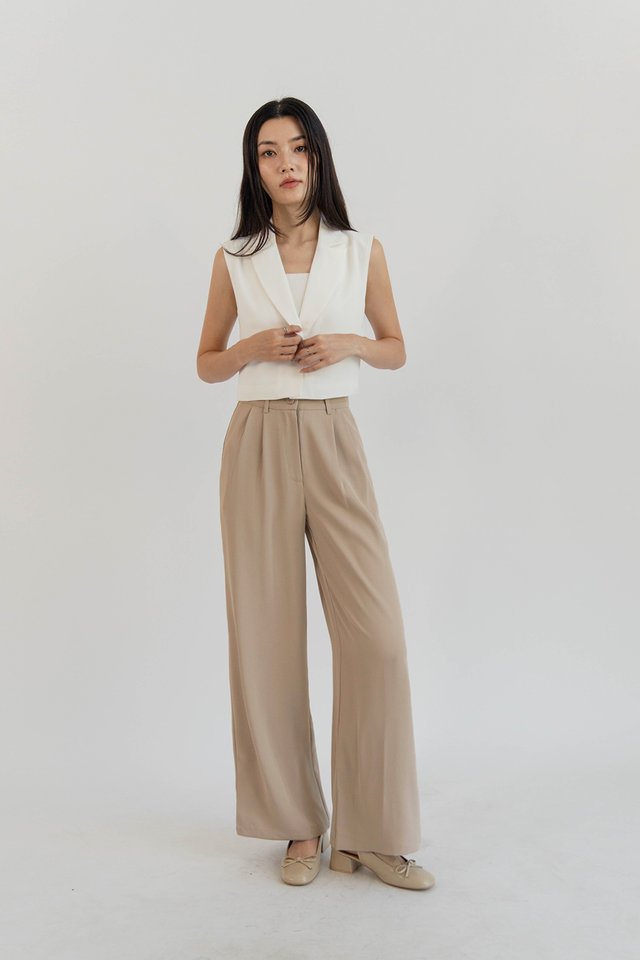 LANDON PALAZZO PANTS (PETITE) CASHEW