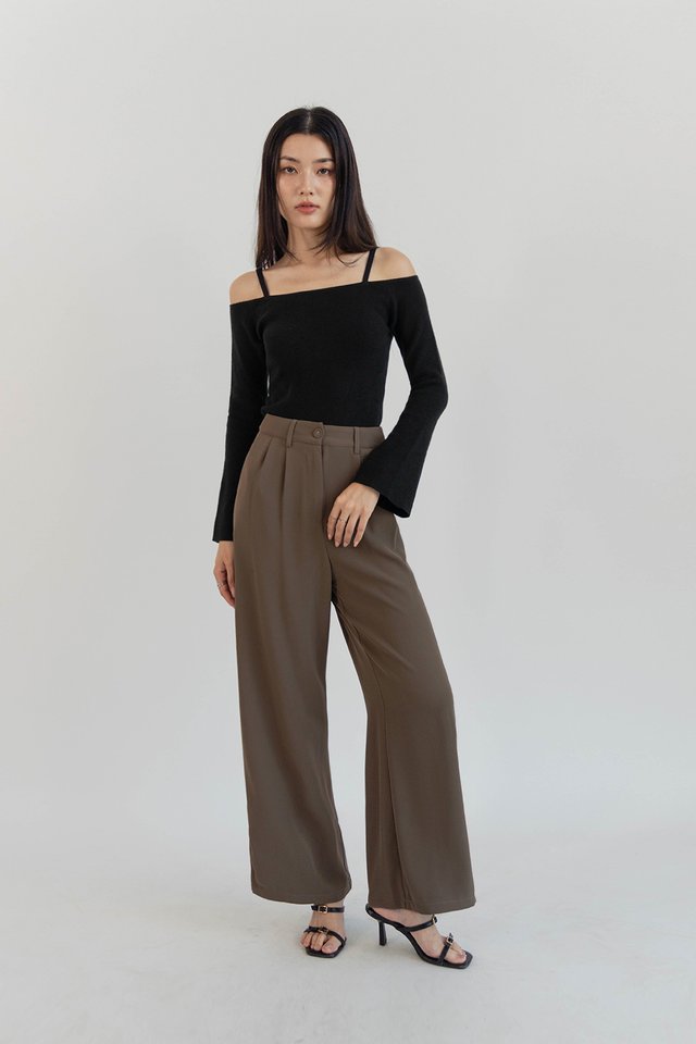 LANDON PALAZZO PANTS (PETITE) WALNUT