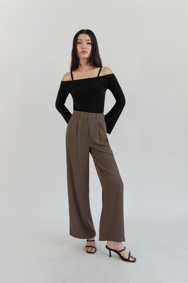 LANDON PALAZZO PANTS (PETITE) WALNUT