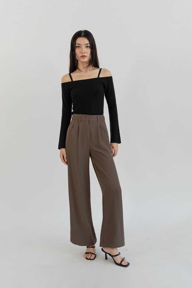 LANDON PALAZZO PANTS (REGULAR) WALNUT