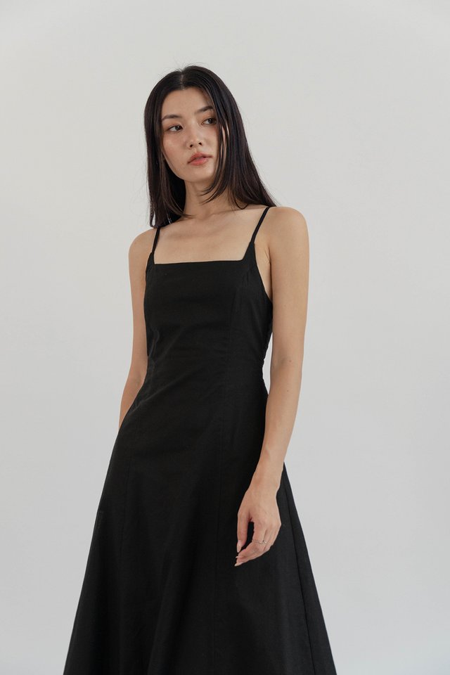 VANYA SQUARE NECK DRESS BLACK