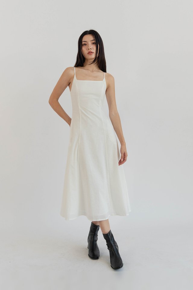 VANYA SQUARE NECK DRESS WHITE