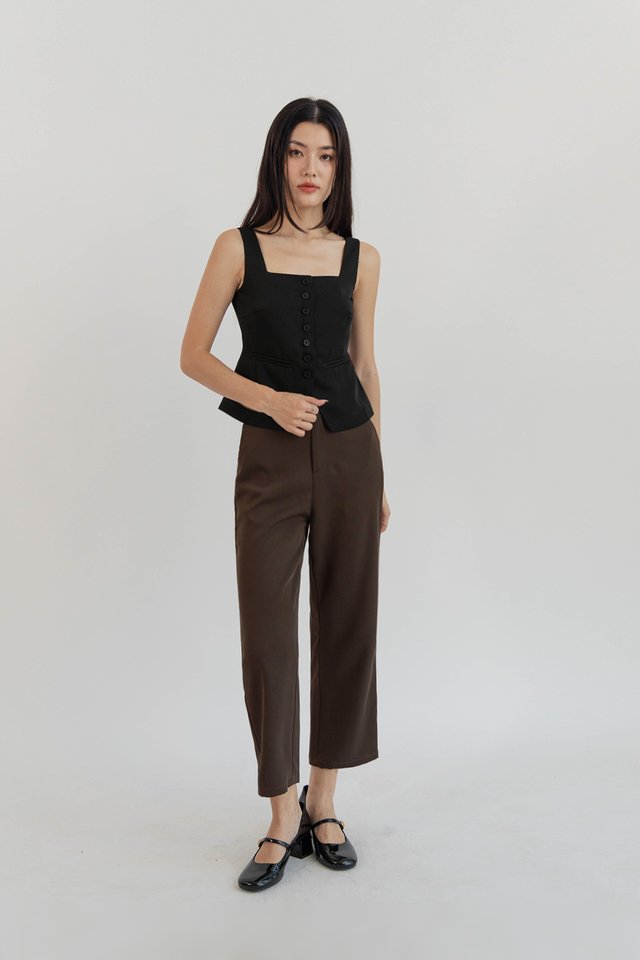 ZELLA VEST TOP BLACK