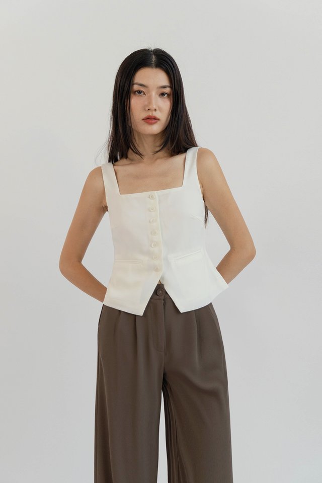 ZELLA VEST TOP WHITE