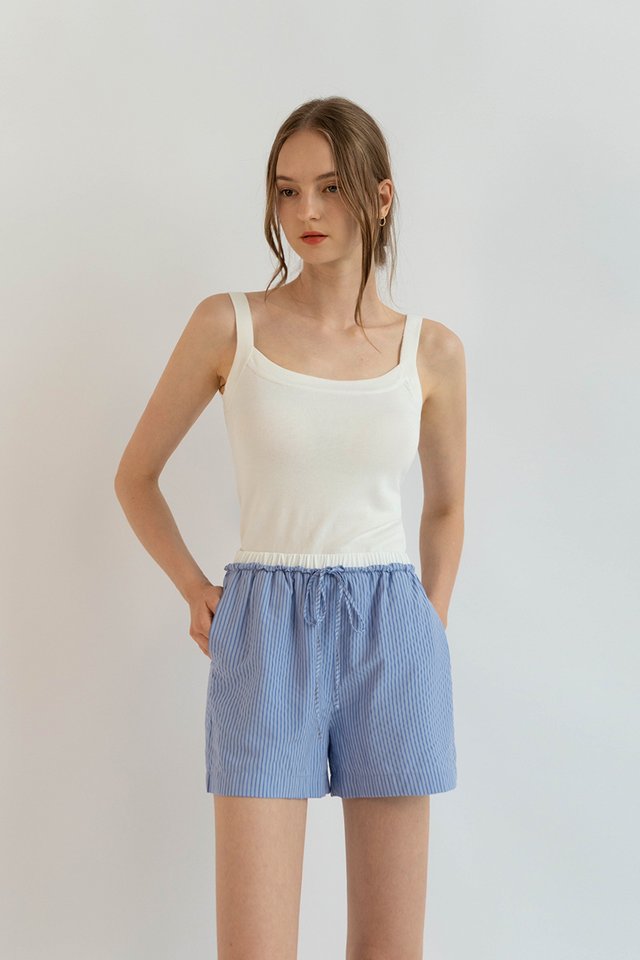 AMANDA PADDED KNIT CAMISOLE TOP OFF WHITE