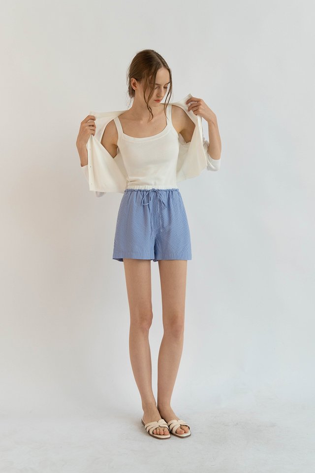 AMANDA PADDED KNIT CAMISOLE TOP OFF WHITE