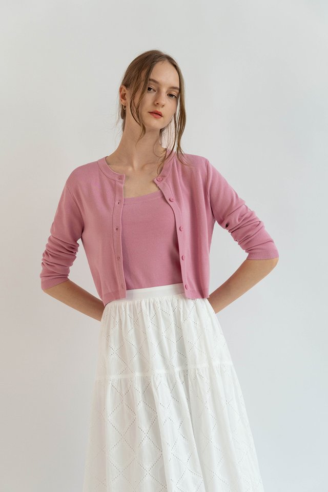 AMANDA PADDED KNIT CAMISOLE TOP SEASALT PINK