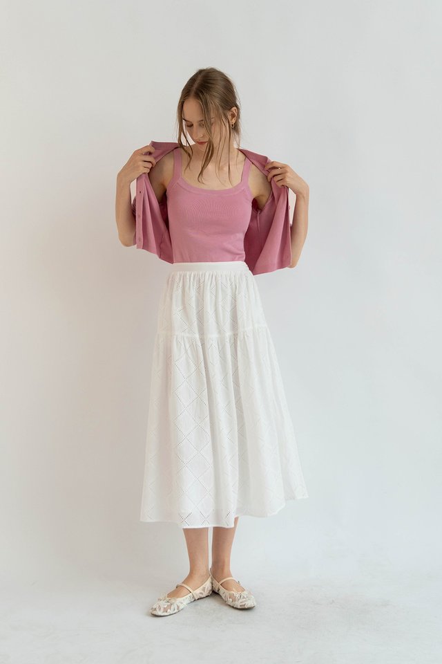 AMANDA PADDED KNIT CAMISOLE TOP SEASALT PINK