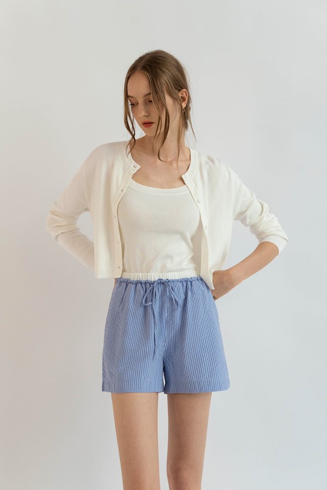 ARISA ROUND NECK CARDIGAN WHITE