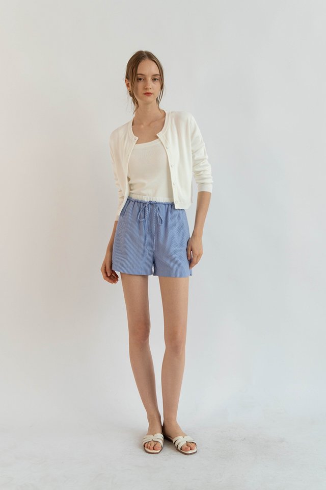 ARISA ROUND NECK CARDIGAN WHITE