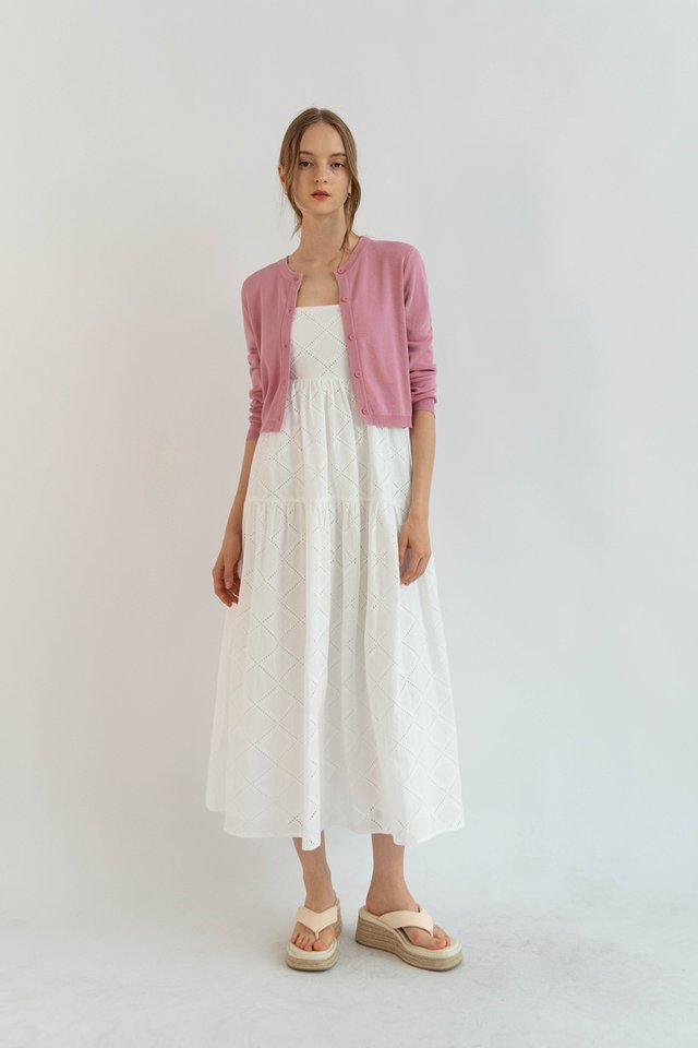 ARISA ROUND NECK CARDIGAN SEASALT PINK