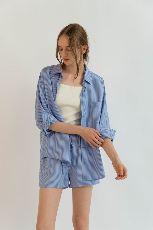 CLEO OVERSIZED SHIRT DARK BLUE