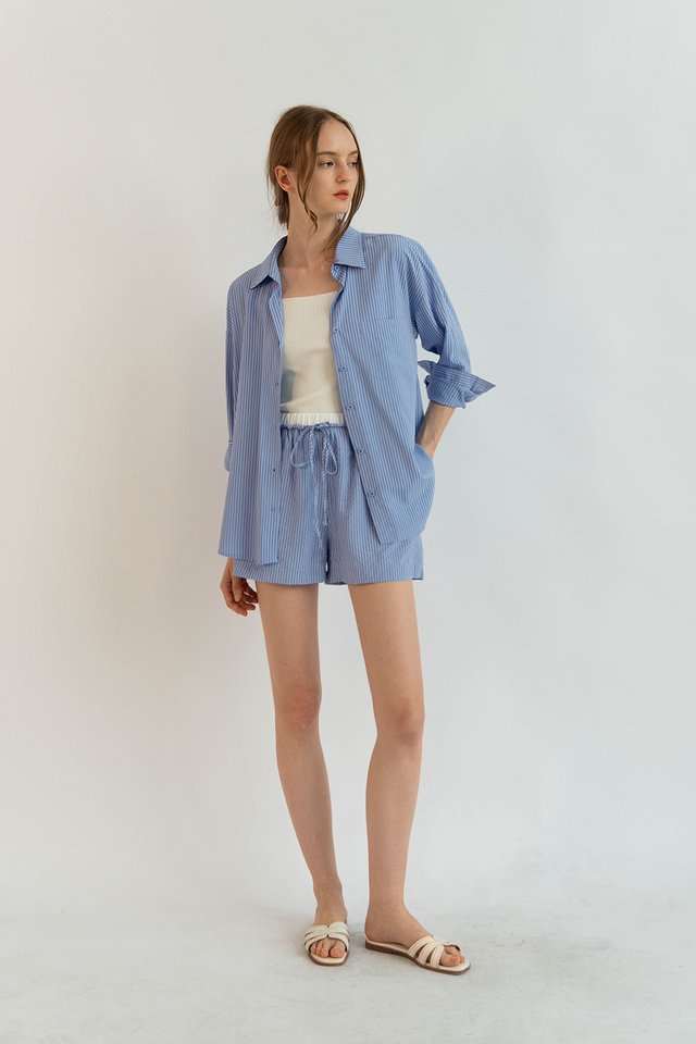 CLEO OVERSIZED SHIRT DARK BLUE