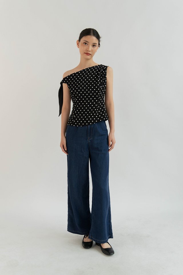 NARA FLARE DENIM PANTS (REGULAR) DARK WASH