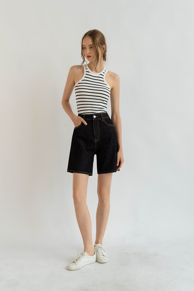 PHIL DENIM JORTS WASHED BLACK