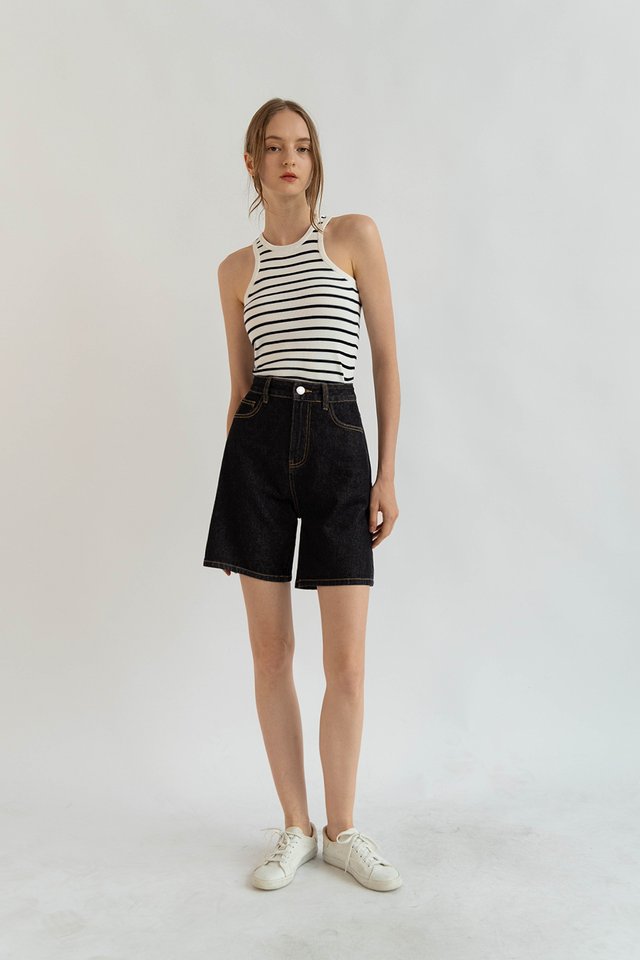 PHIL DENIM JORTS WASHED BLACK