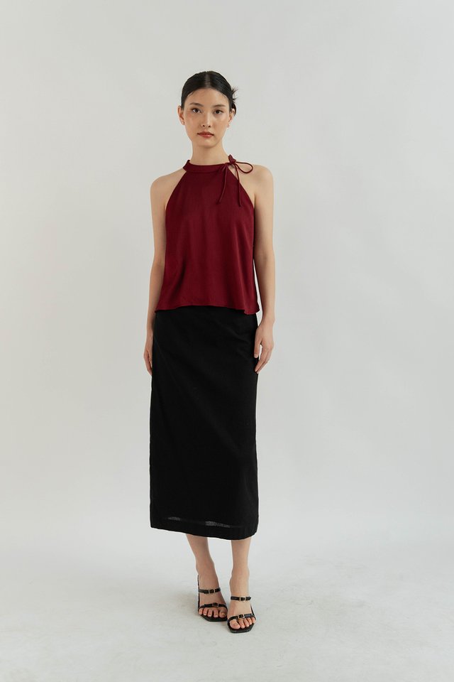 DAYNA LINEN SKIRT BLACK