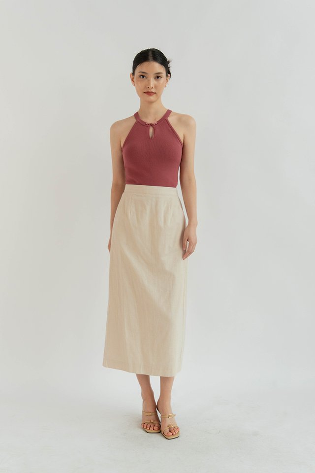 DAYNA LINEN SKIRT SAND