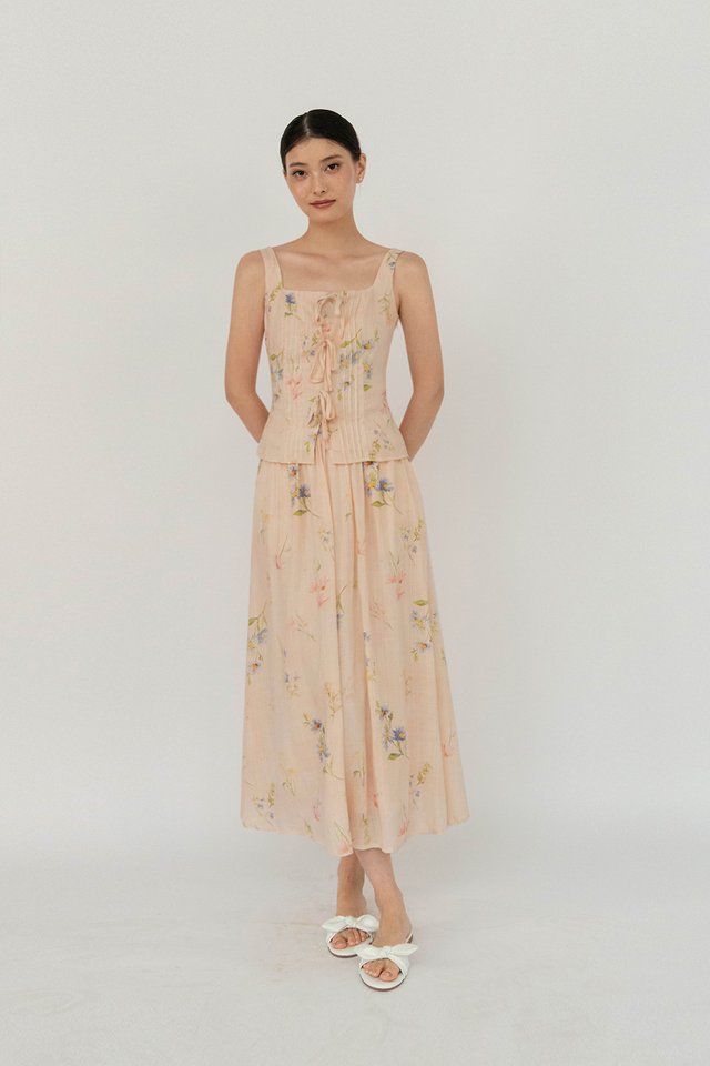 ELOWEN FLORAL SKIRT BLUSH