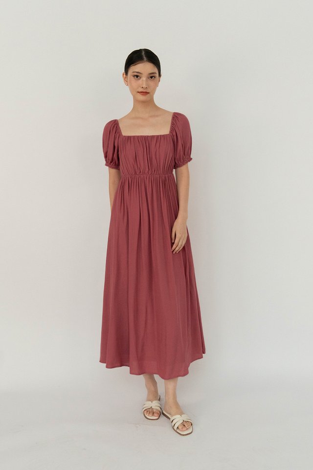 EMMA BABYDOLL DRESS ROSEWOOD