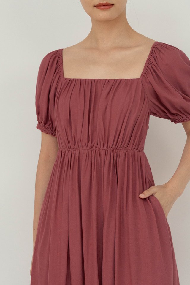EMMA BABYDOLL DRESS ROSEWOOD