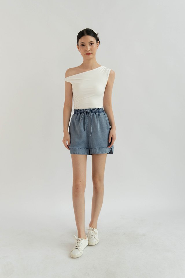 EVE TWIST SHOULDER TOP WHITE