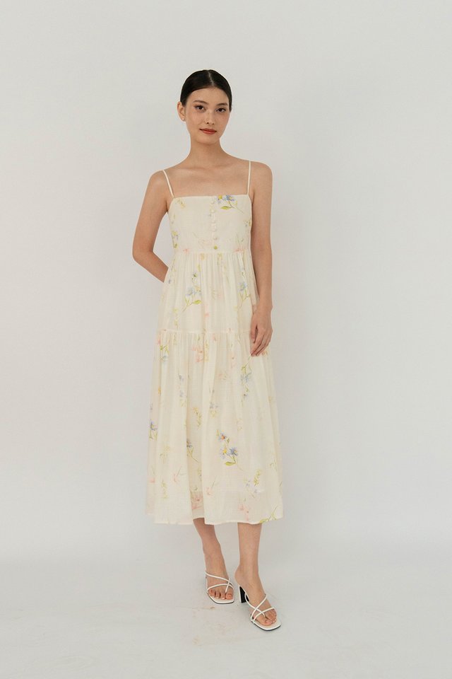 YUMI FLORAL DRESS CREAM