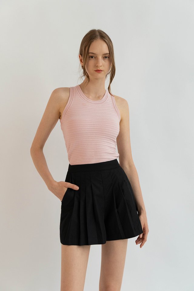 NYRA TEXTURED KNIT TANK TOP PINK