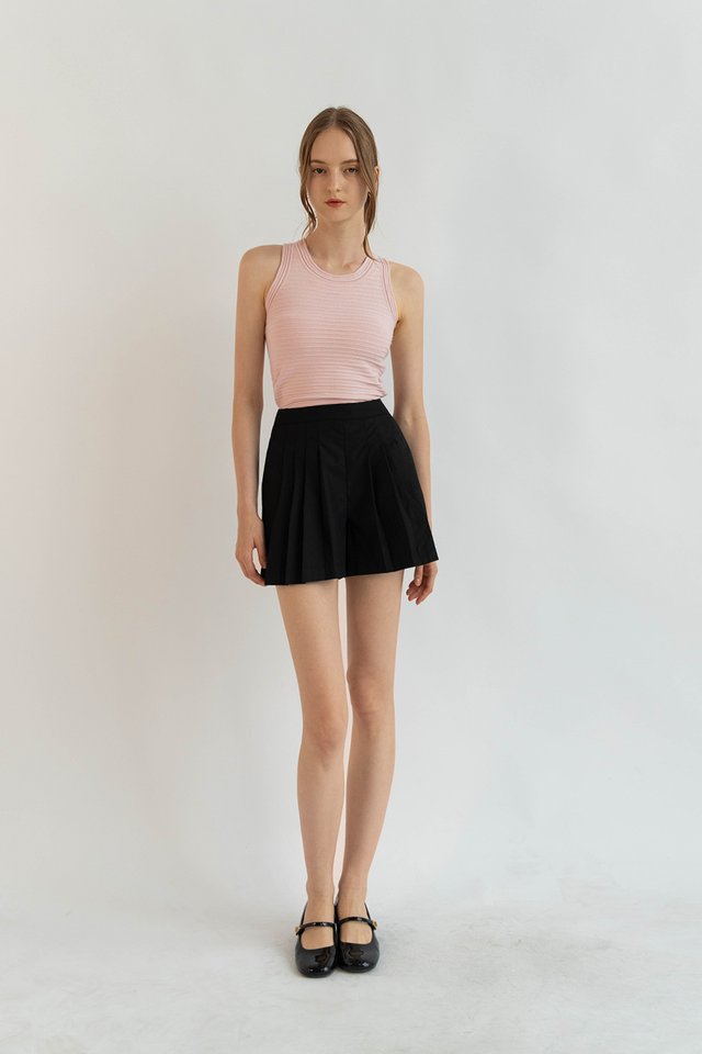 NYRA TEXTURED KNIT TANK TOP PINK