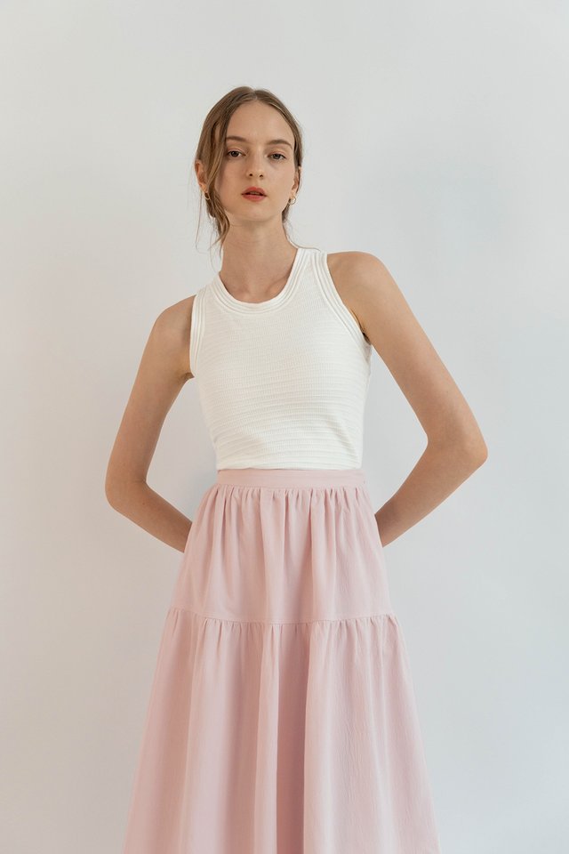 NYRA TEXTURED KNIT TANK TOP WHITE