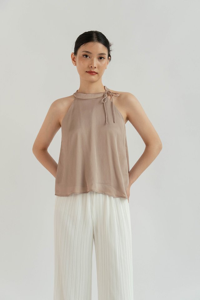 XUAN RIBBON TIE TENT TOP CHAMPAGNE