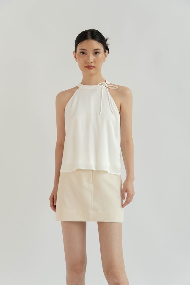 XUAN RIBBON TIE TENT TOP WHITE