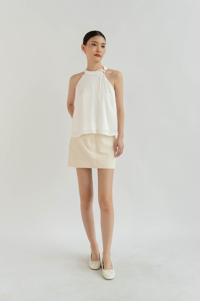 XUAN RIBBON TIE TENT TOP WHITE