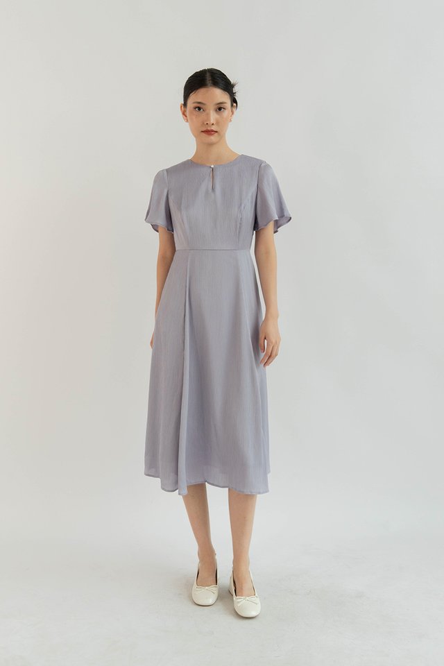 XUE FLUTTER SLEEVE DRESS DUSK
