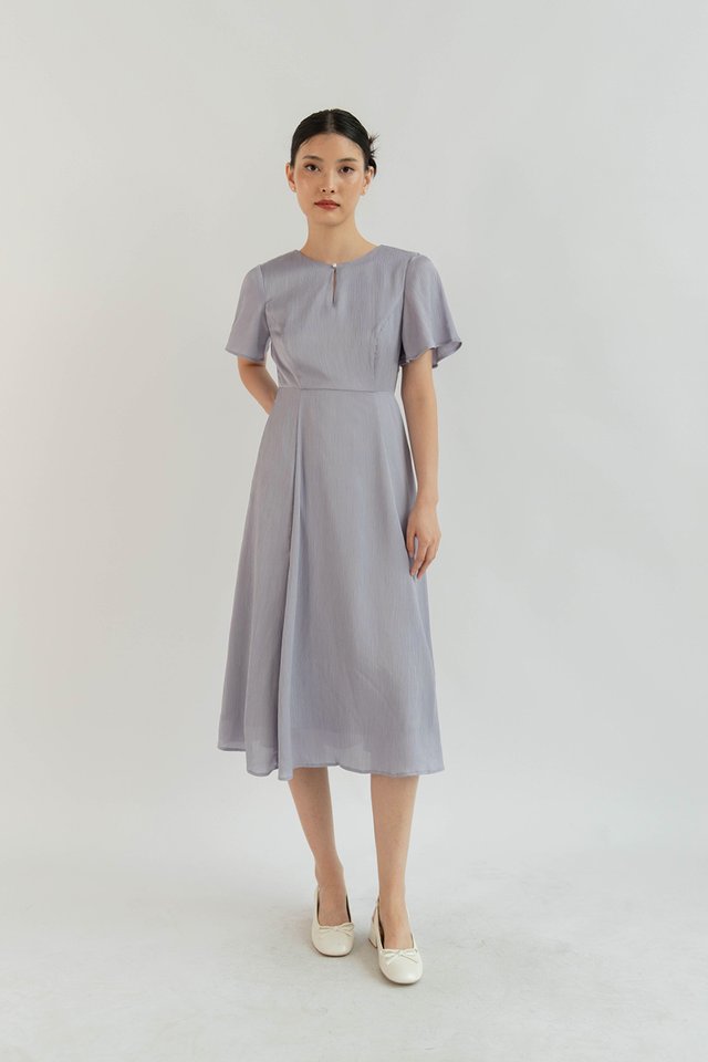XUE FLUTTER SLEEVE DRESS DUSK
