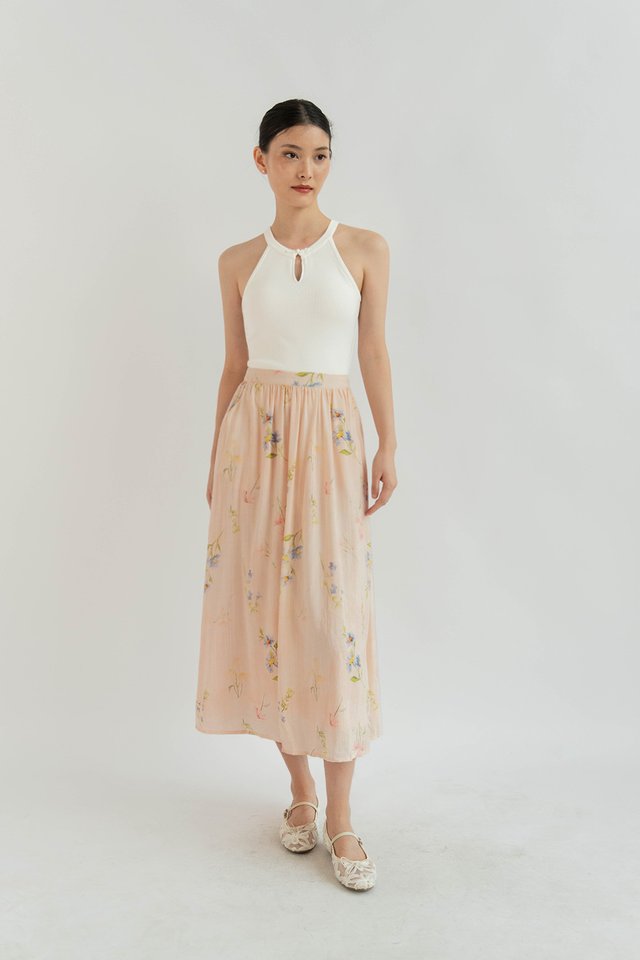 YAN MANDARIN COLLAR CHEONGSUM KNIT TOP (PADDED) WHITE