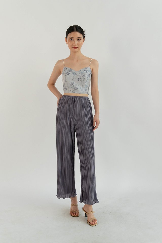 YUE FLORAL BUSTIER BLUE