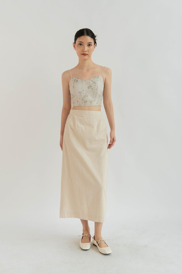 YUE FLORAL BUSTIER IVORY