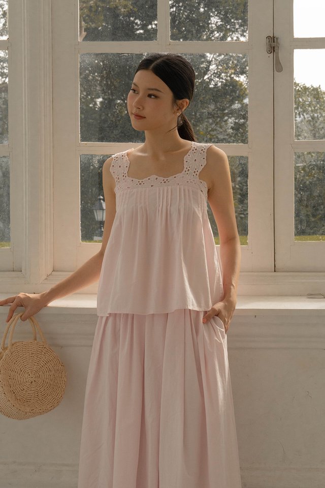 AERIS CROCHET PANEL TOP POWDER PINK