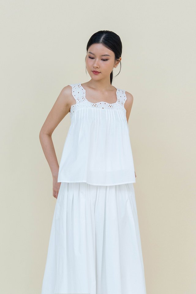 AERIS CROCHET PANEL TOP WHITE