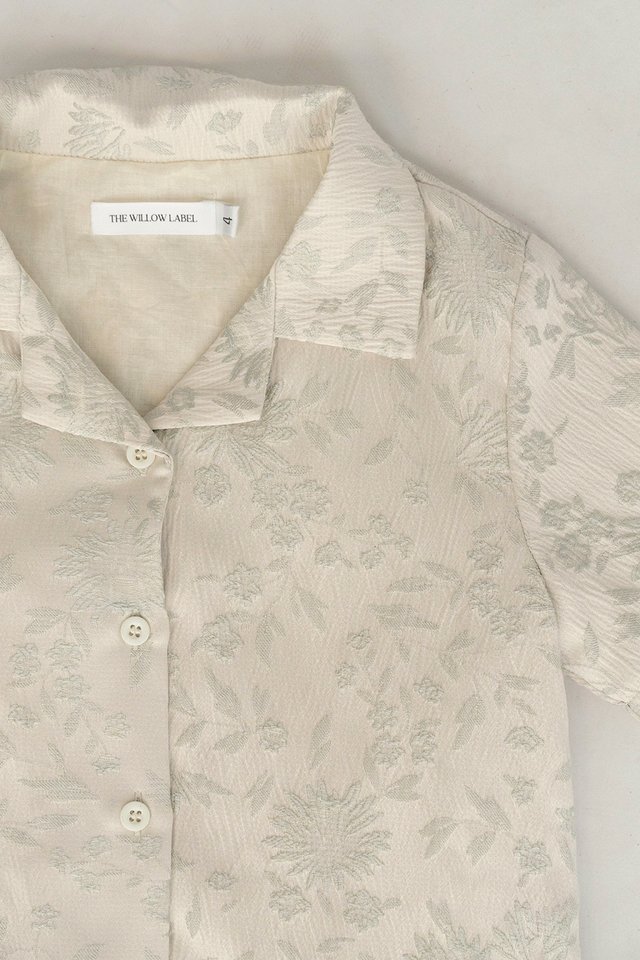 BAI BROCADE MINI BOY SHIRT SILVER