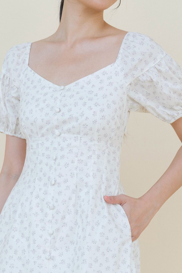 CATHERINE SWEETHEART FLORAL DRESS LILAC